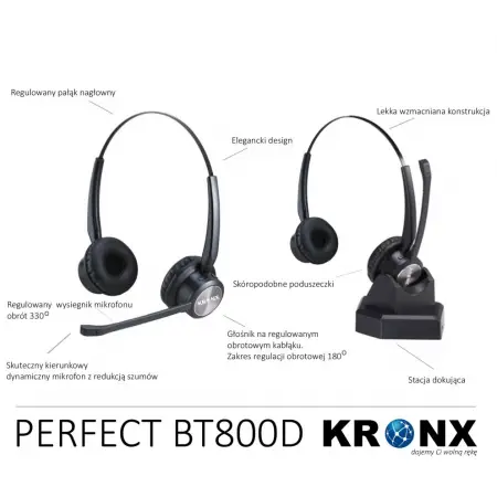 KRONX PERFECT BT800D Bezprzewodowy zestaw słuchawkowy Bluetooth